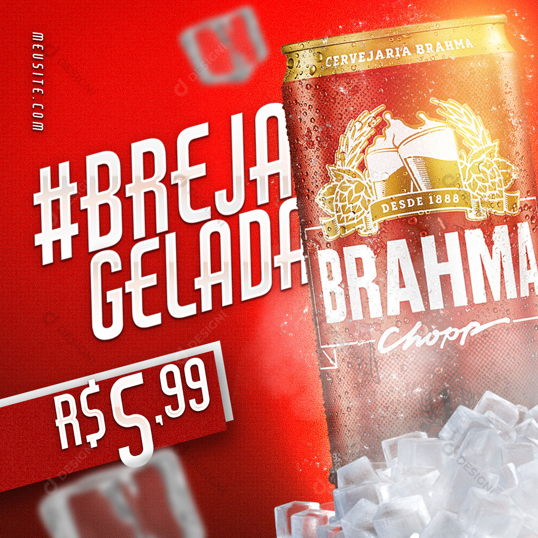 Distribuidora Cerveja Breja Gelada Social Media PSD Editável