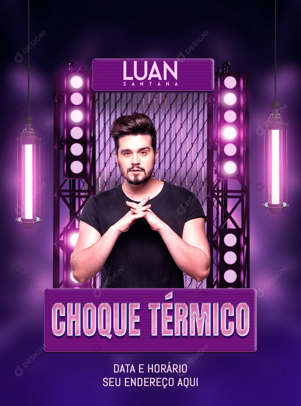Flyer Show Evento Choque Térmico Artista Luan Santana Social Media PSD Editável