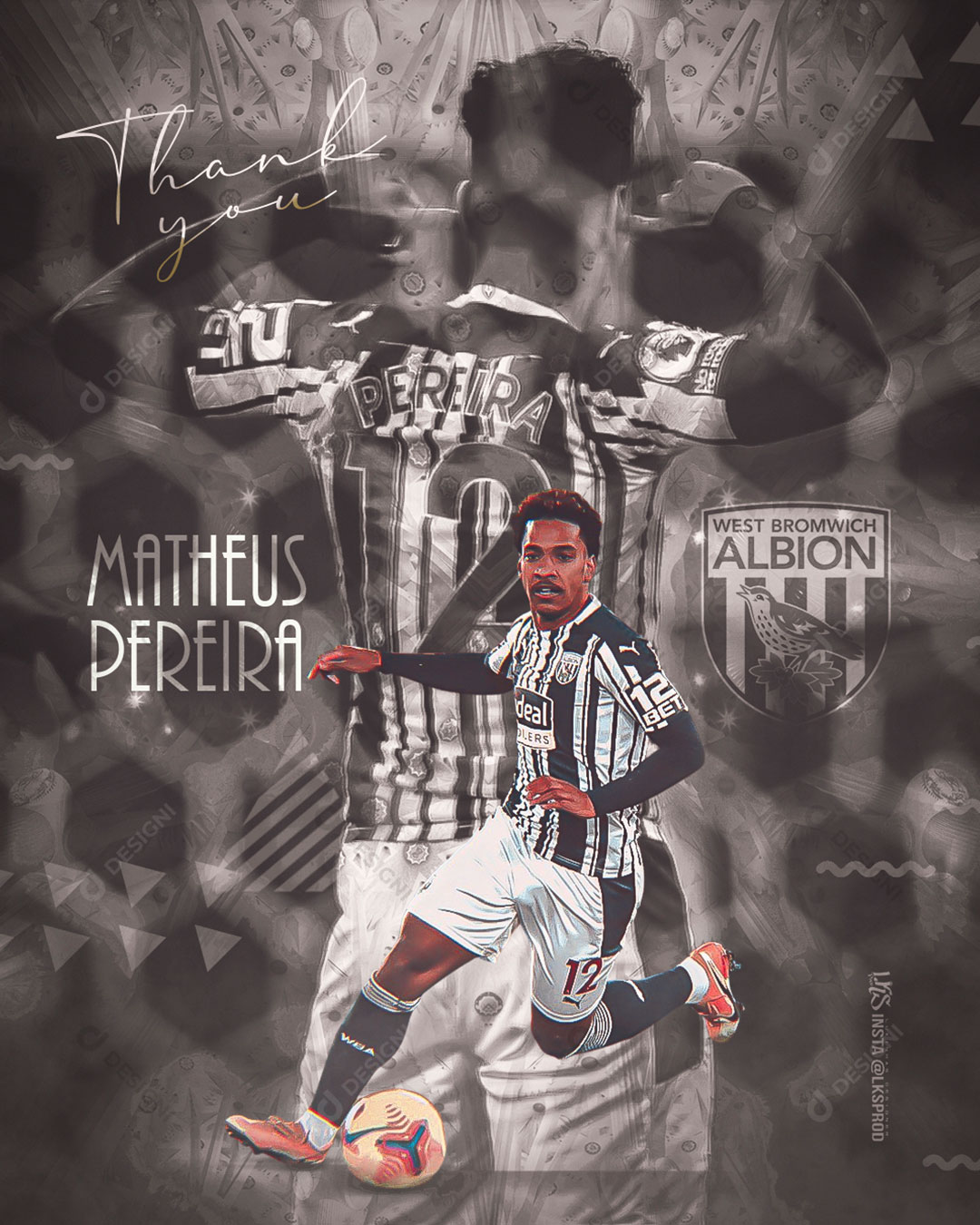 Flyer Jogador de Futebol Matheus Pereira Social Media PSD Editável