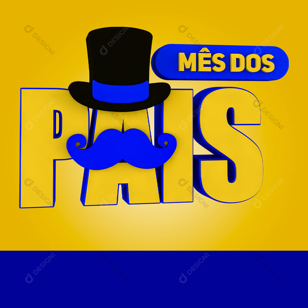 Mês dos Pais Selo 3D PNG Transparente Sem Fundo