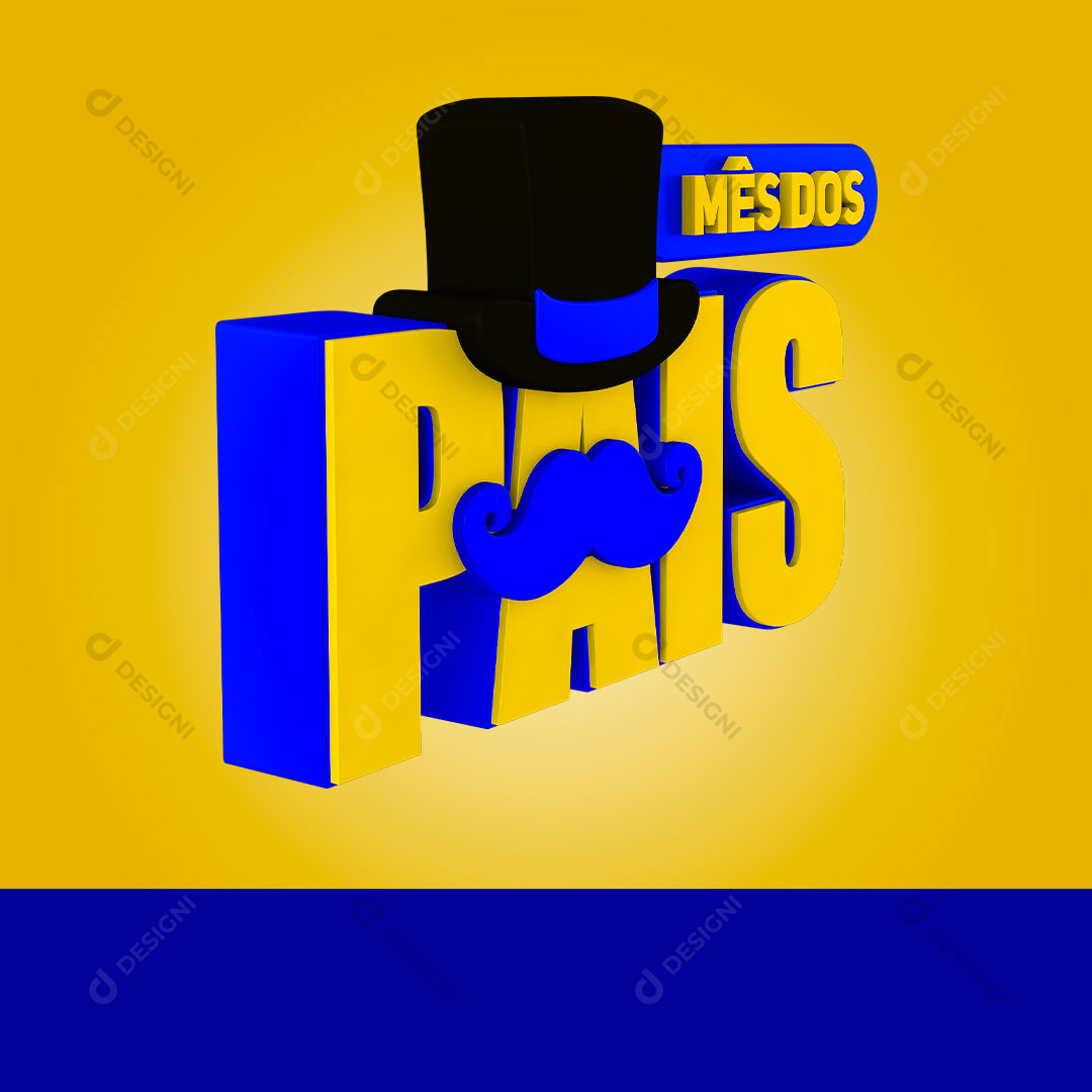 Mês dos Pais Selo 3D PNG Transparente Sem Fundo