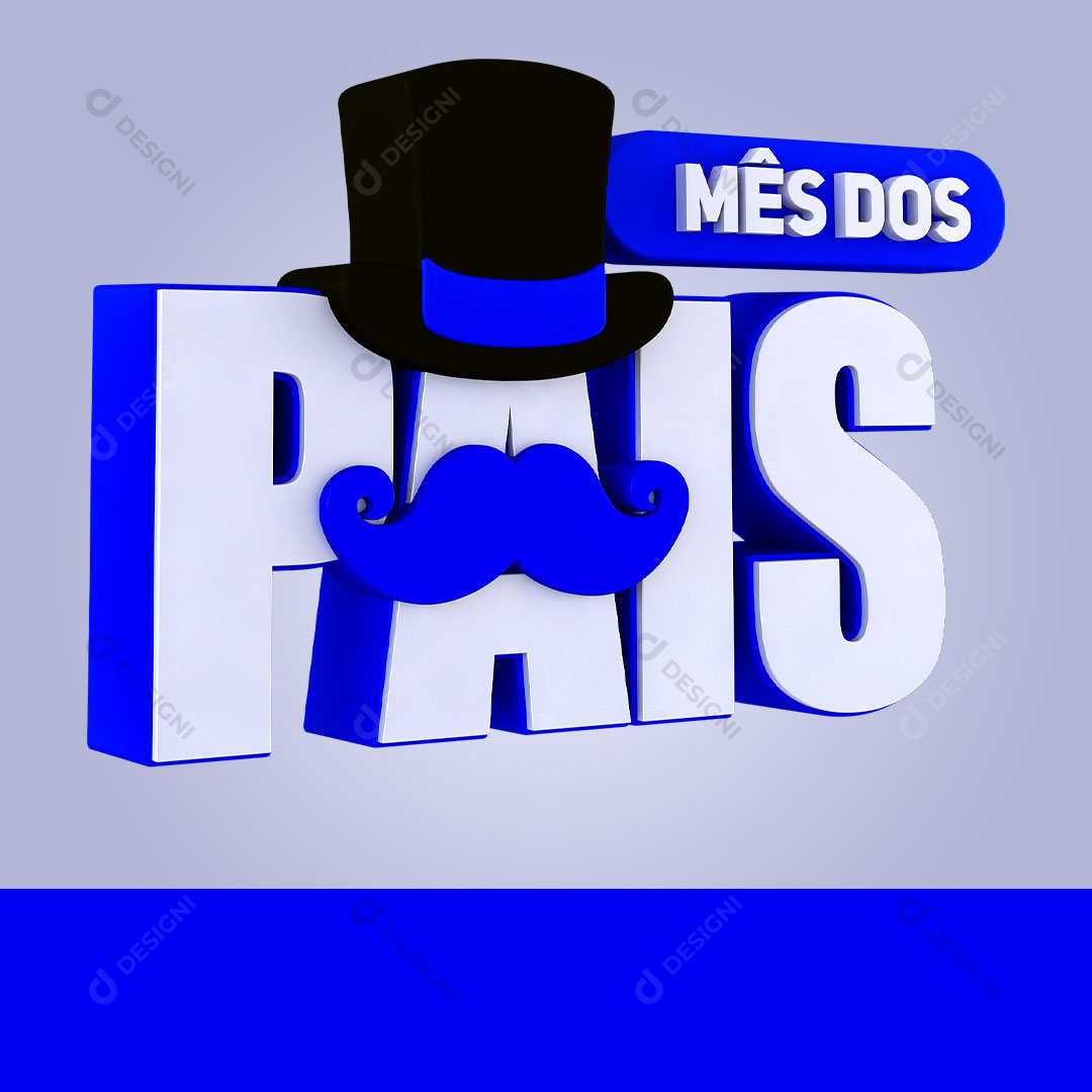 Mês dos Pais Selo 3D PNG Transparente Sem Fundo