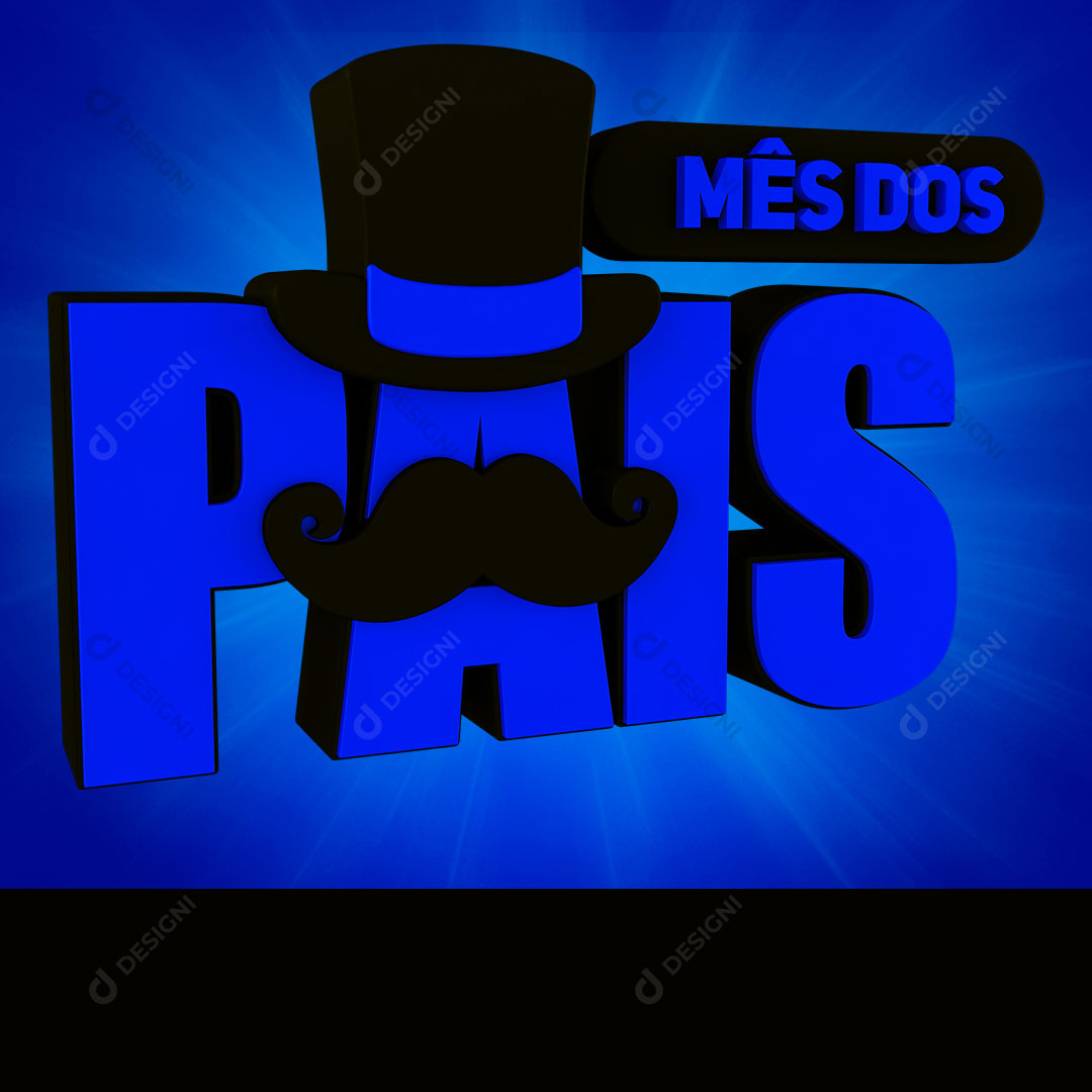 Mês dos Pais Selo 3D PNG Transparente Sem Fundo