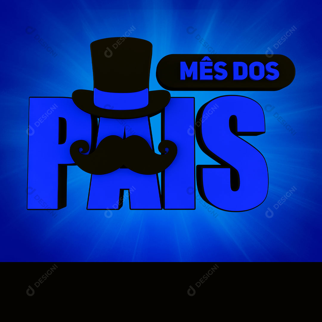 Mês dos Pais Selo 3D PNG Transparente Sem Fundo