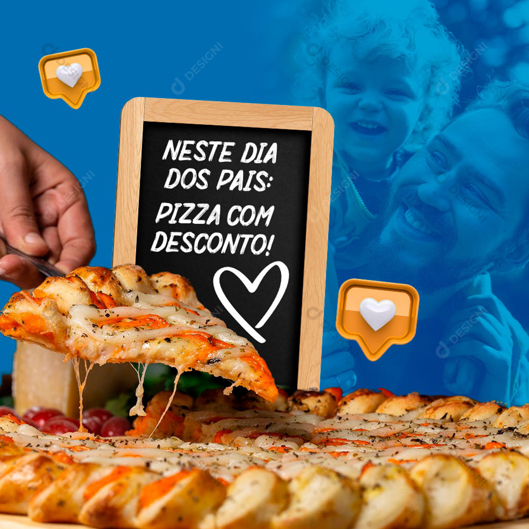 Pizzaria Nesse Dia dos Pais Pizza Com Desconto Social Media PSD Editável