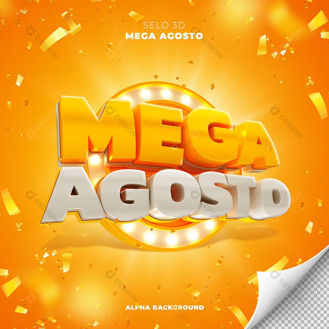 Mega Agosto Selo 3D Para Composição PSD