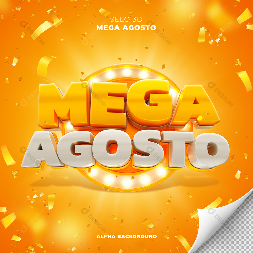 Mega Agosto Selo 3D Para Composição PSD