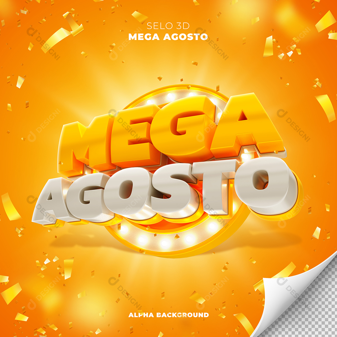 Mega Agosto Selo 3D Para Composição PSD