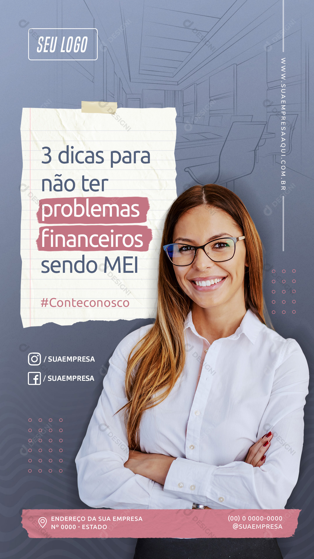 3 Dicas para Não Ter Problemas Sendo MEI Stories Social Media PSD Editável