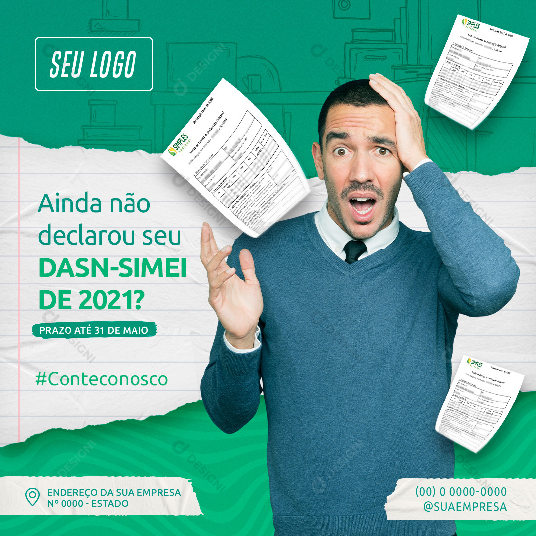 Ainda Não Declarou Seu DASN-SIMEI Social Media PSD Editável