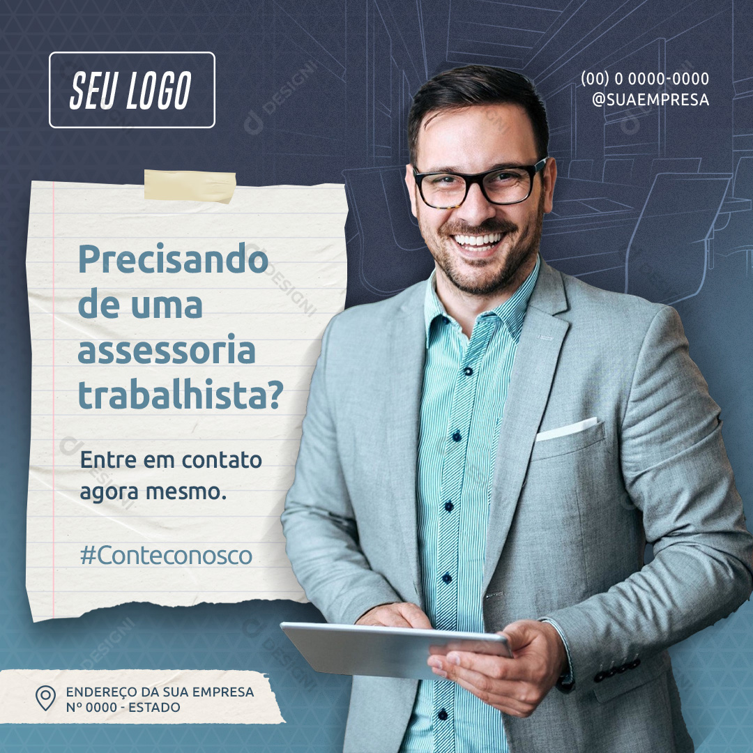 Precisando de Uma Assessoria Trabalhista Social Media PSD Editável