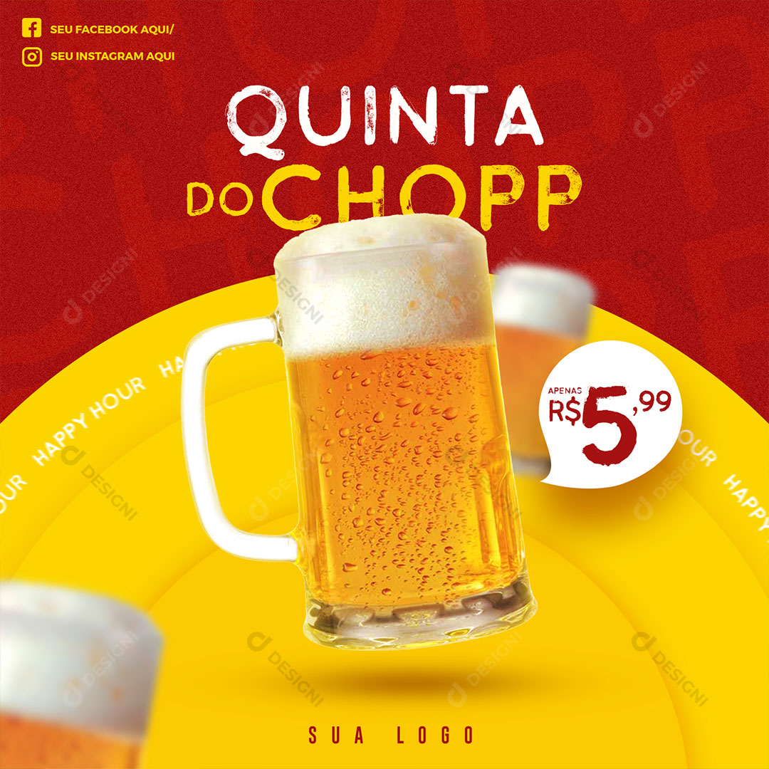 Distribuidora Bebida Cerveja Chopp Social Media PSD Editável