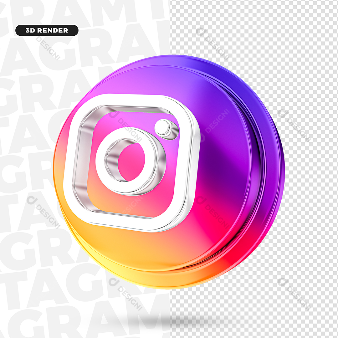 Instagram Ícone 3D Elemento Para Composição PNG Transparente