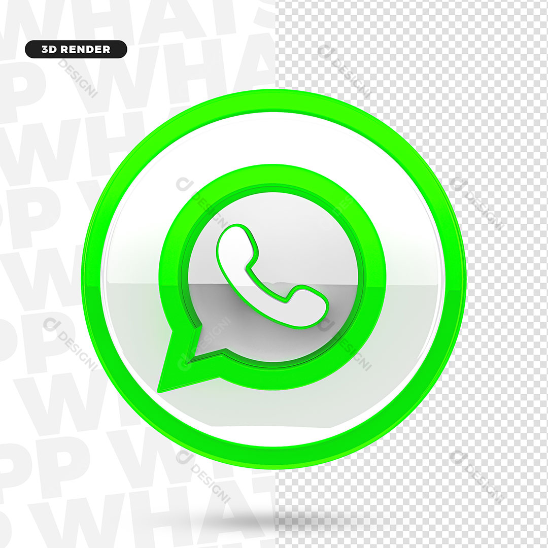 WhatsApp Social Networks 3D Icon Transparent PNG