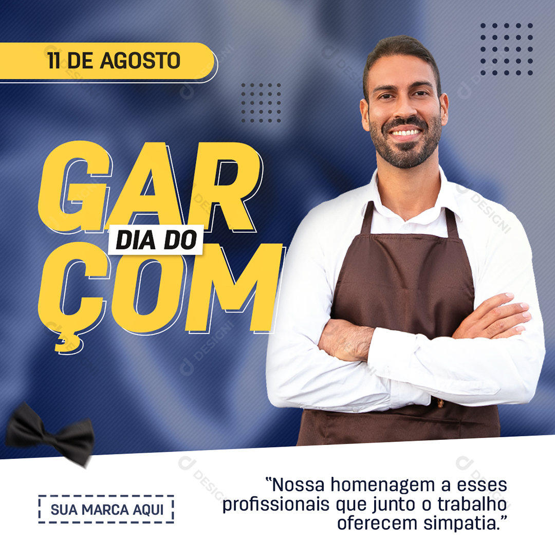 Dia do Garçom Social Media PSD Editável