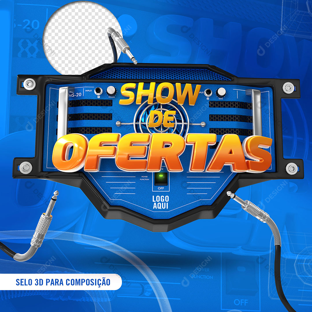 Show de Ofertas Selo 3D Para Composição PSD Editável