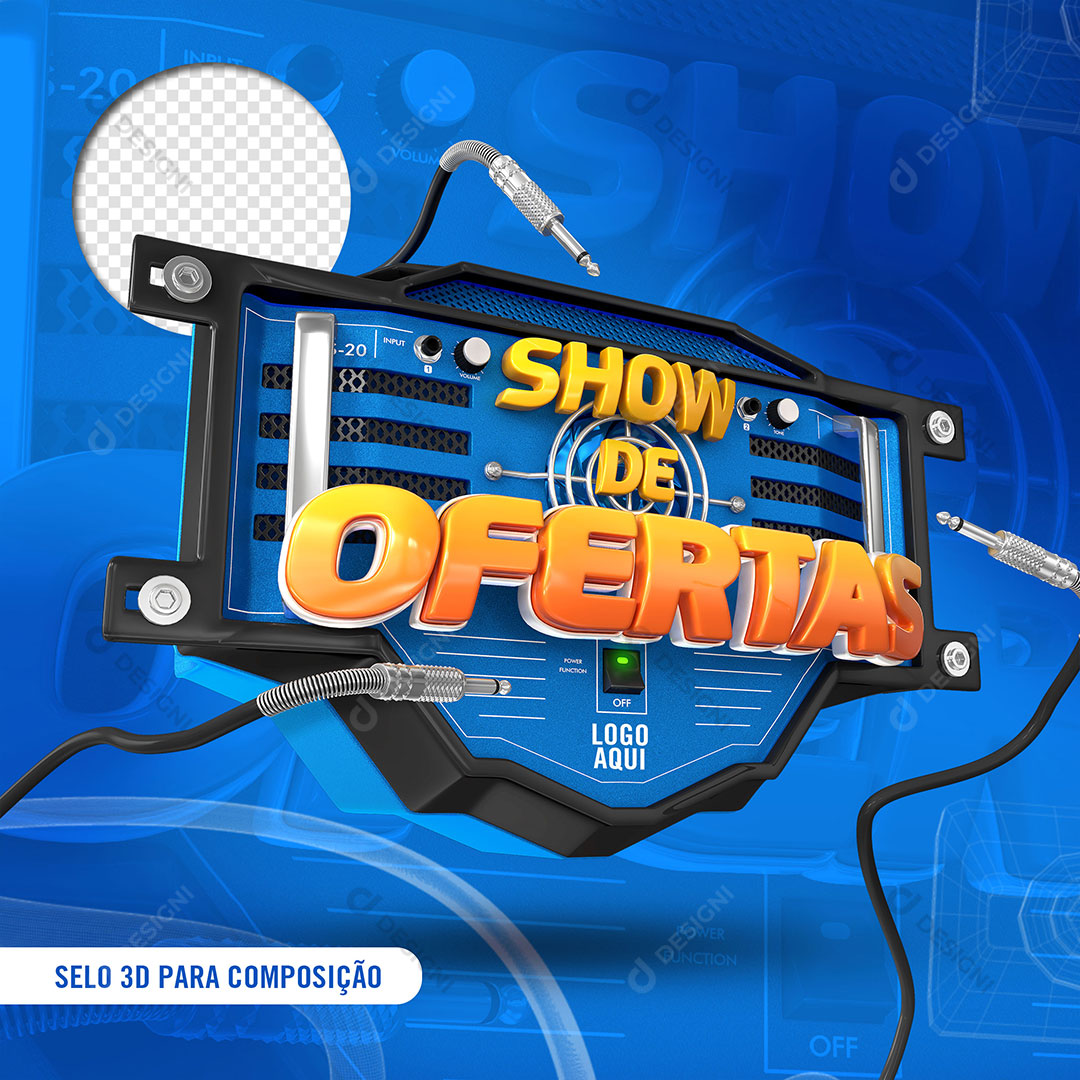 Show de Ofertas Selo 3D Para Composição PSD Editável