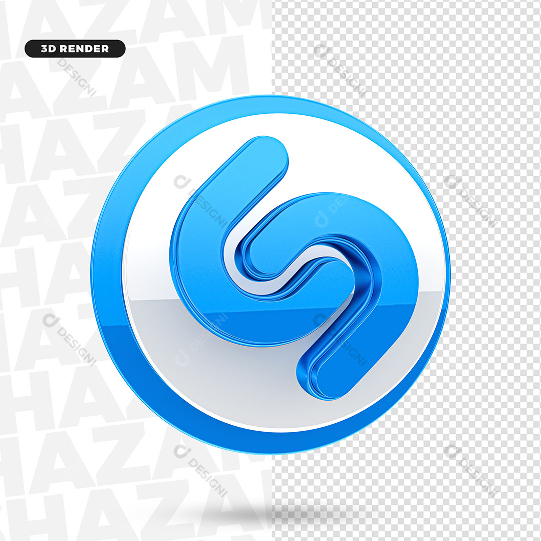 Shazam Ícone 3D Para Composição PNG Transparente