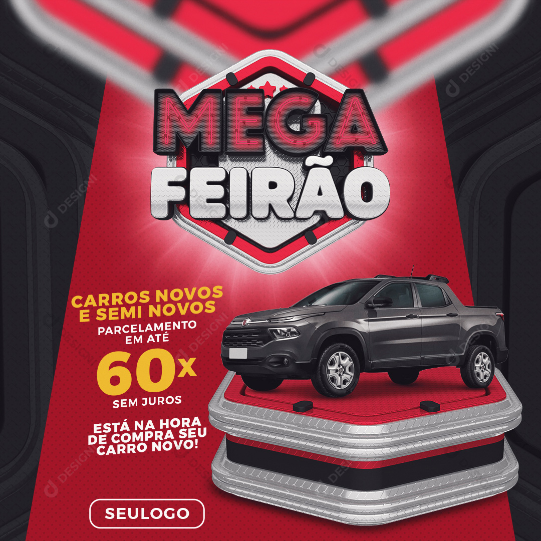 Mega Feirão Está Na Hora de Comprar Seu Carro Social Media PSD Editável