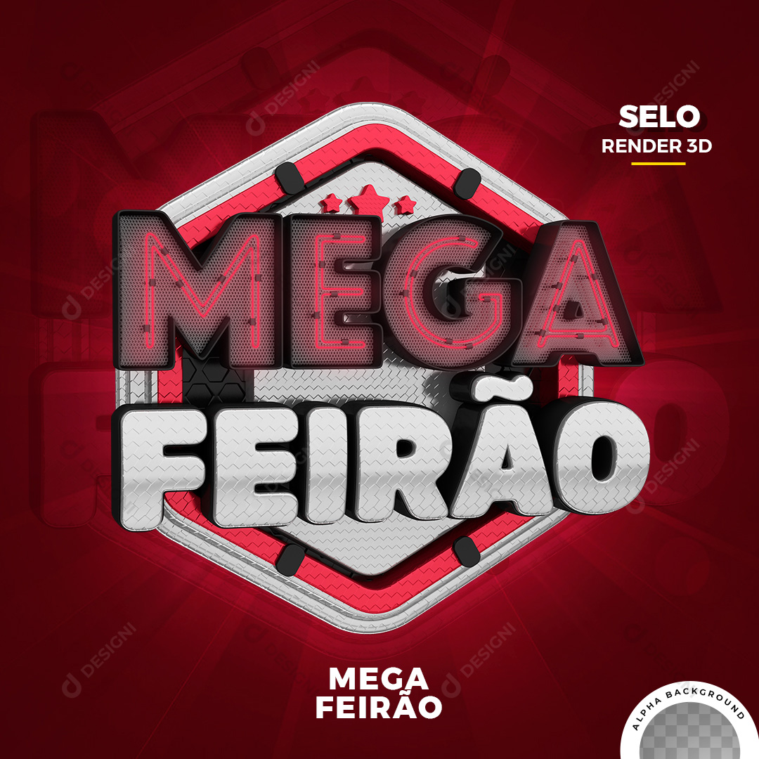 Selo 3D para Composição Mega Feirão PNG Transparente Sem Fundo