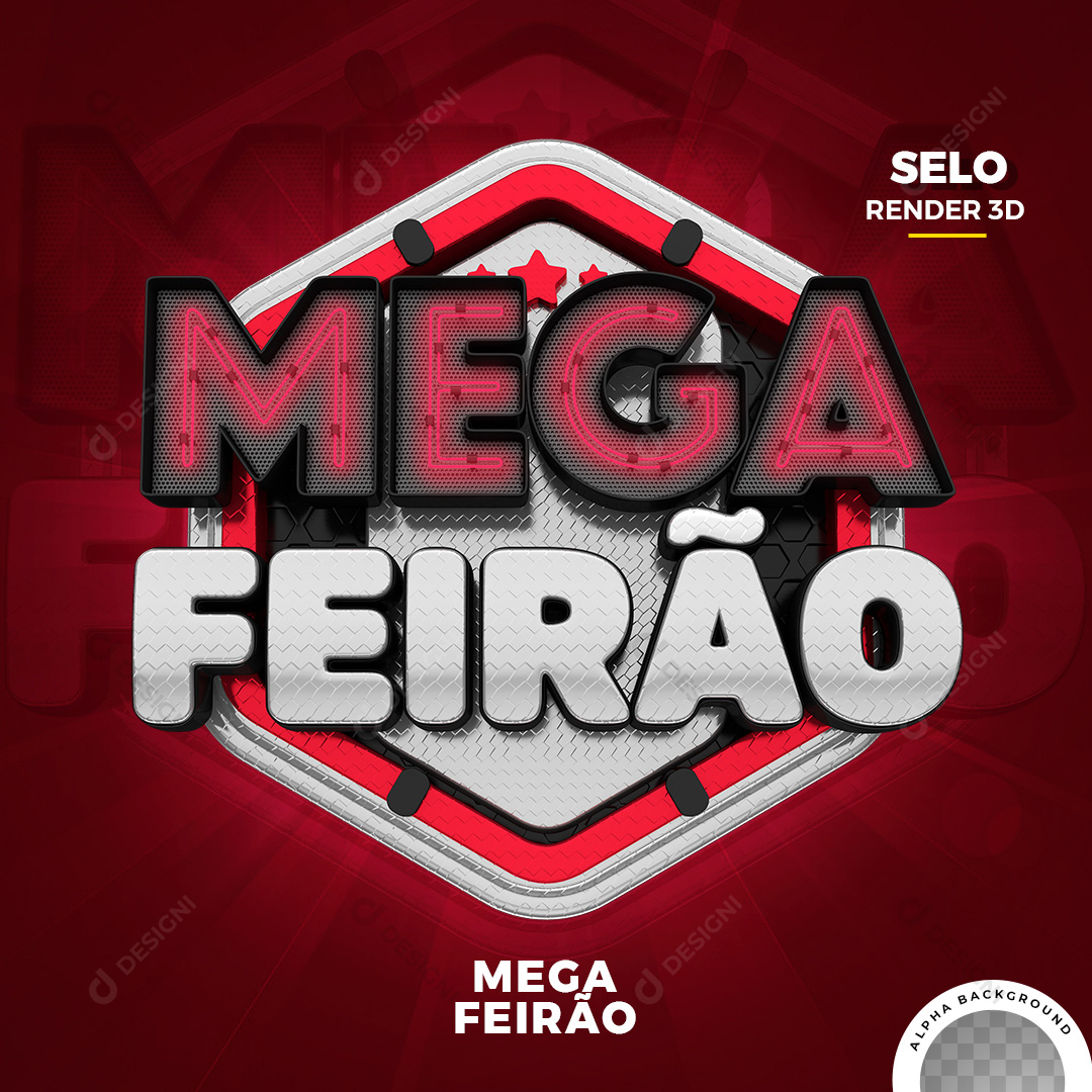 Selo 3D para Composição Mega Feirão PNG Transparente Sem Fundo