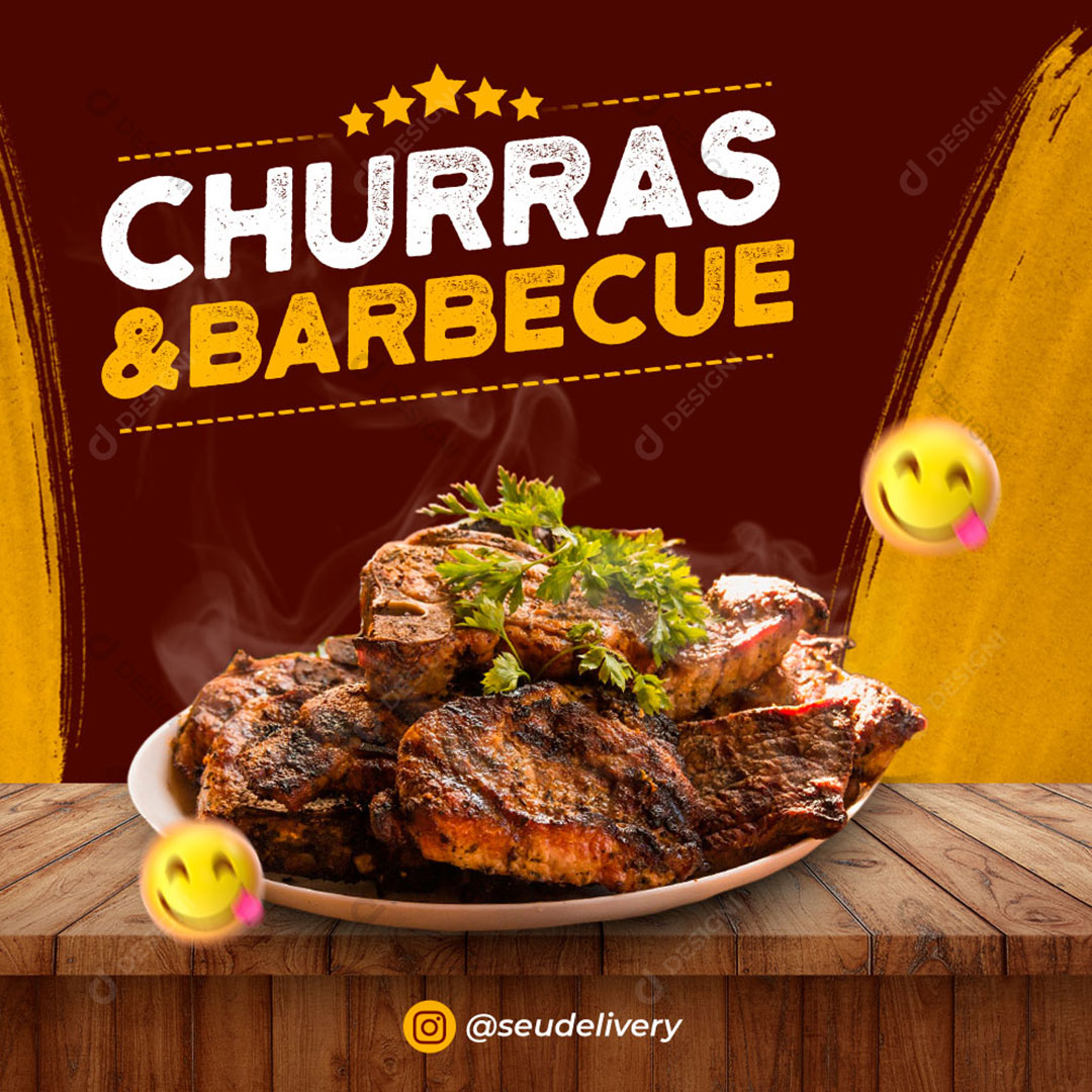 Churras e Barbecue Social Media PSD Editável