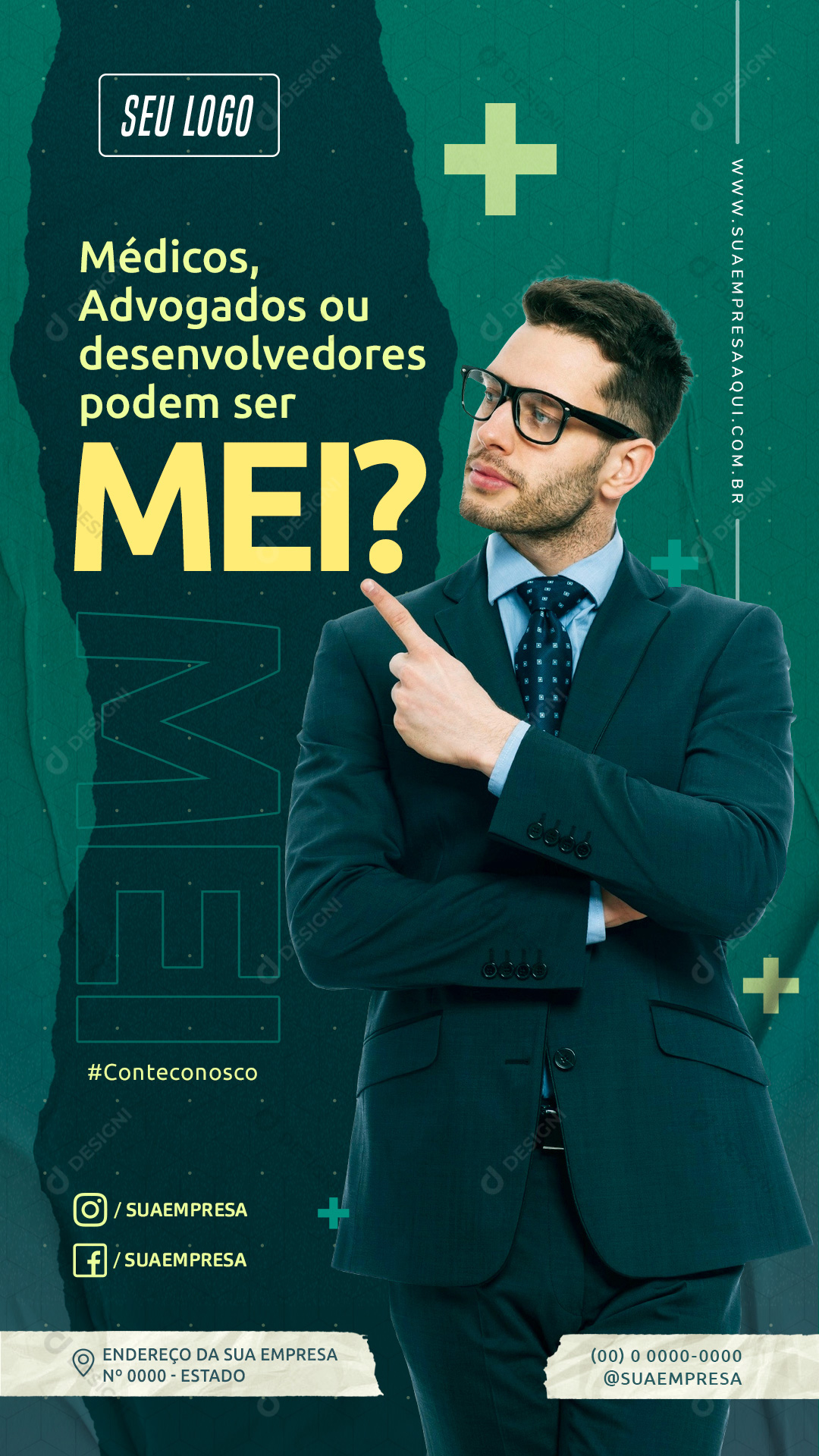 Médicos, Advogados Podem Ser MEI Stories Social Media PSD Editável