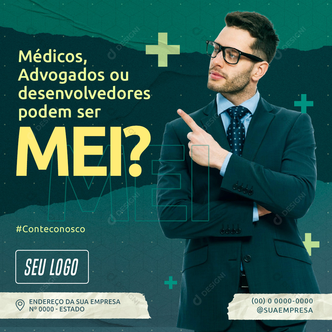 Médicos, Advogados Podem Ser MEI Social Media PSD Editável