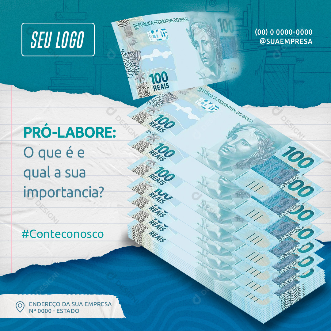Pró-labore Social Media PSD Editável