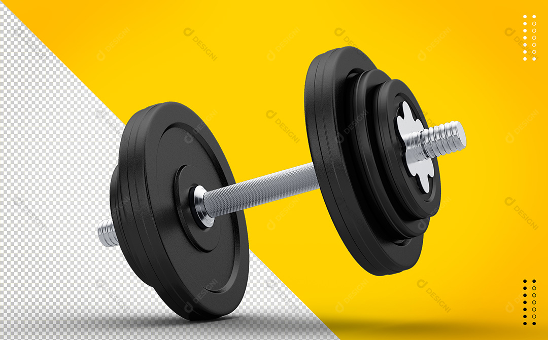 Elemento 3D Halter de Academia para Composição PNG Transparente Sem Fundo