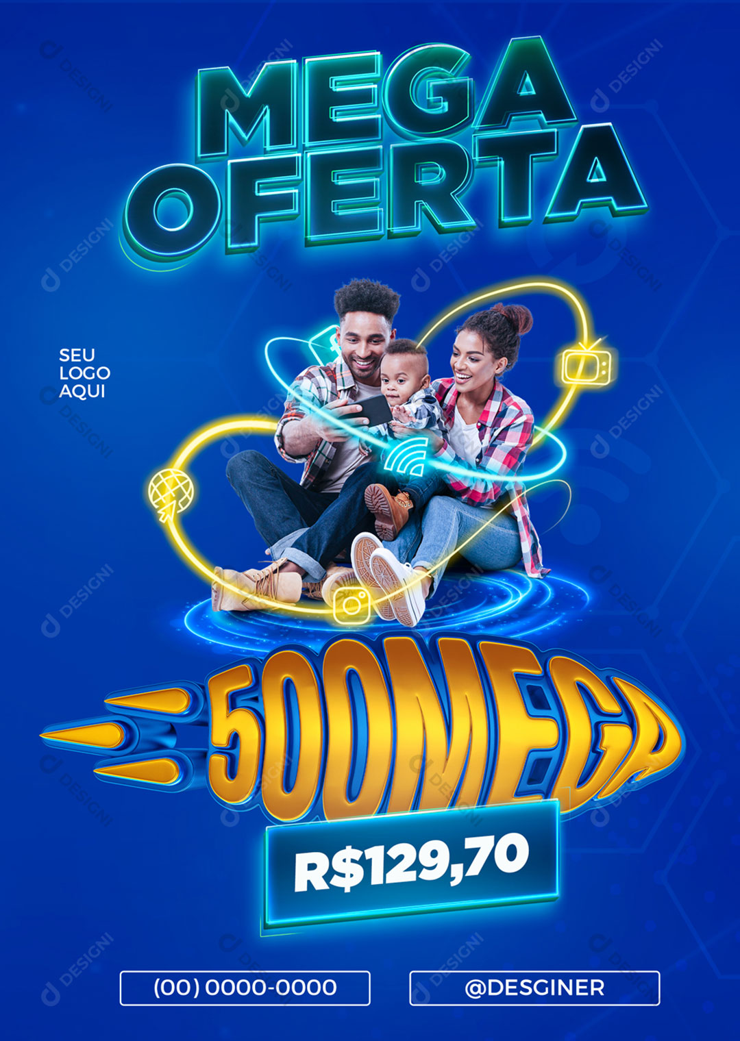 Banner Internet Mega Oferta Social Media PSD Editável