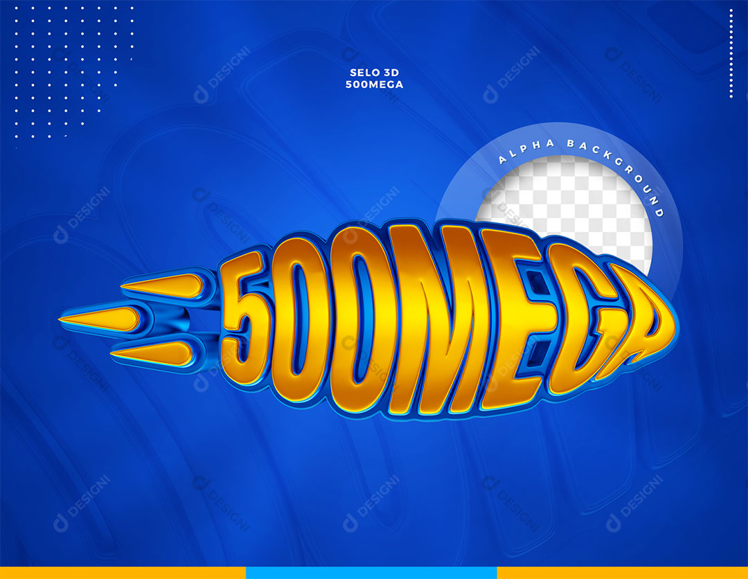 500 Mega Selo 3D Para Composição PNG Transparente