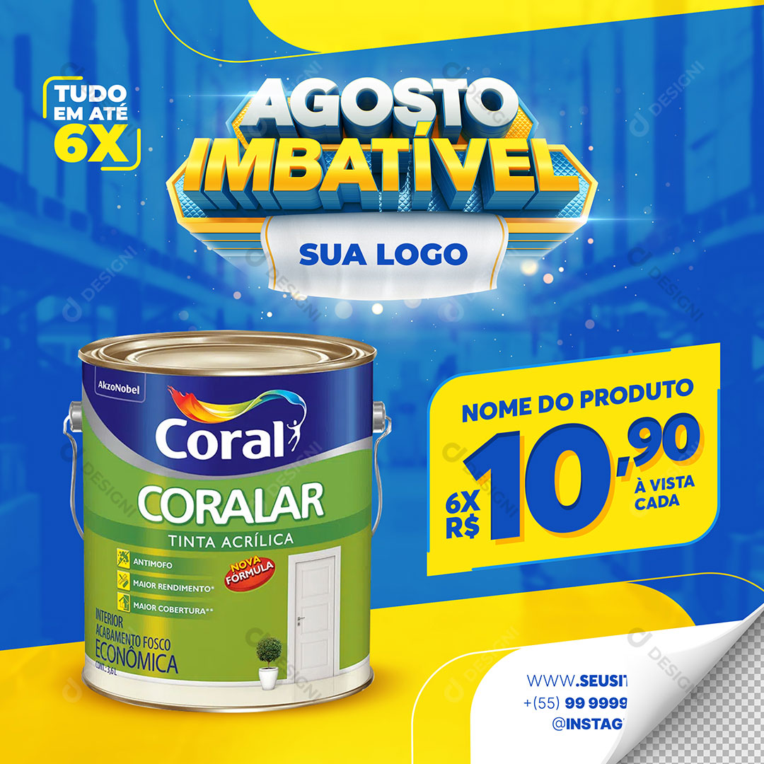 Agosto Imbatível Oferta Produto Social Media PSD Editável