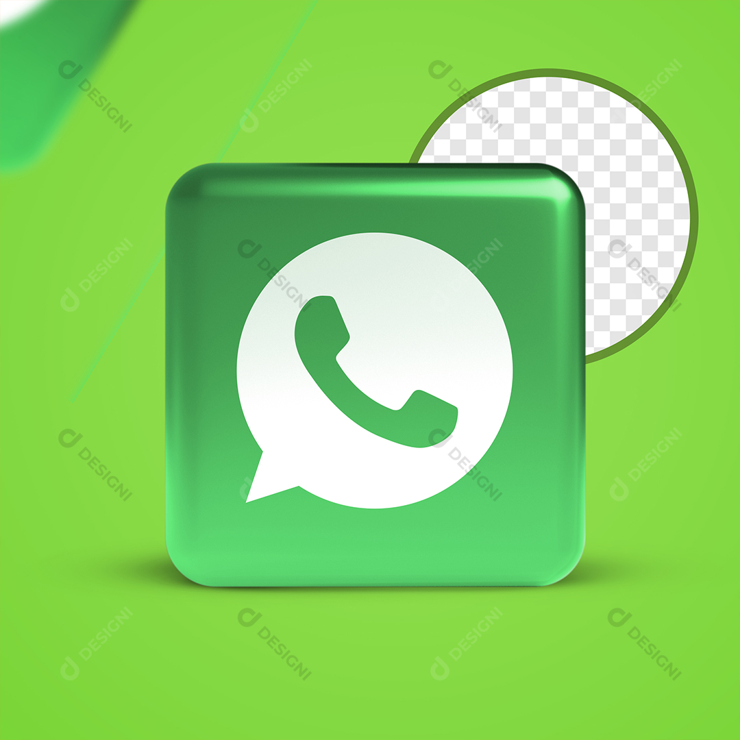 Ícone 3D WhatsApp Para Composição PNG Transparente Sem Fundo