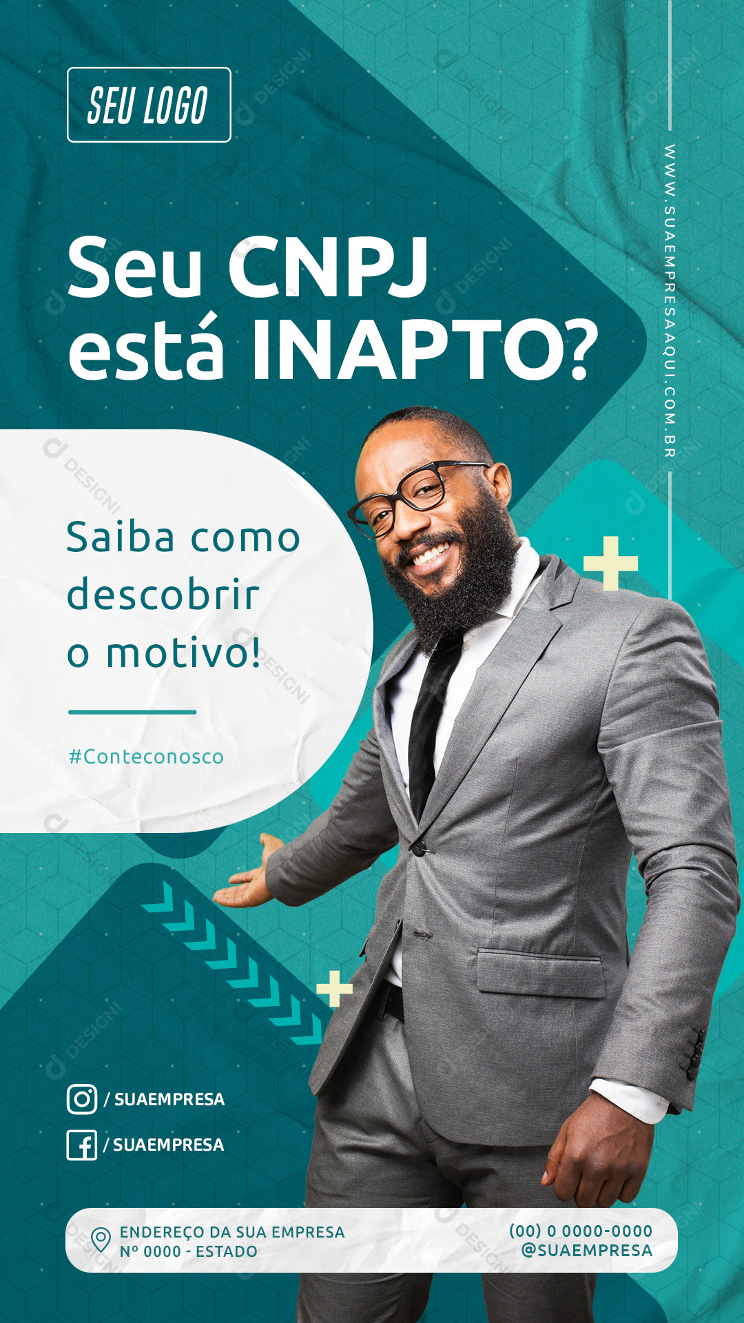 Seu CNPJ Está Inapto Stories Social Media PSD Editável