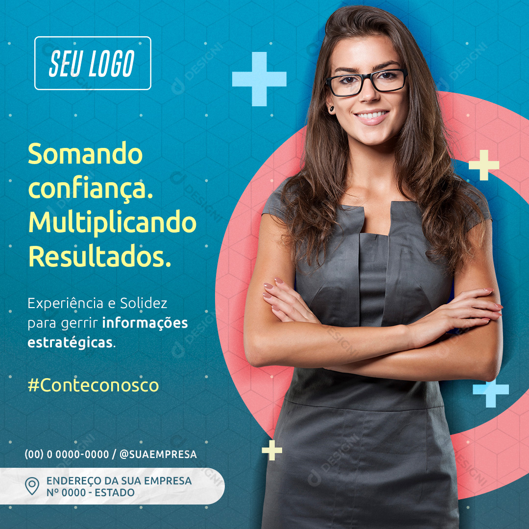 Somando Confiança Multiplicando Resultados Social Media PSD Editável