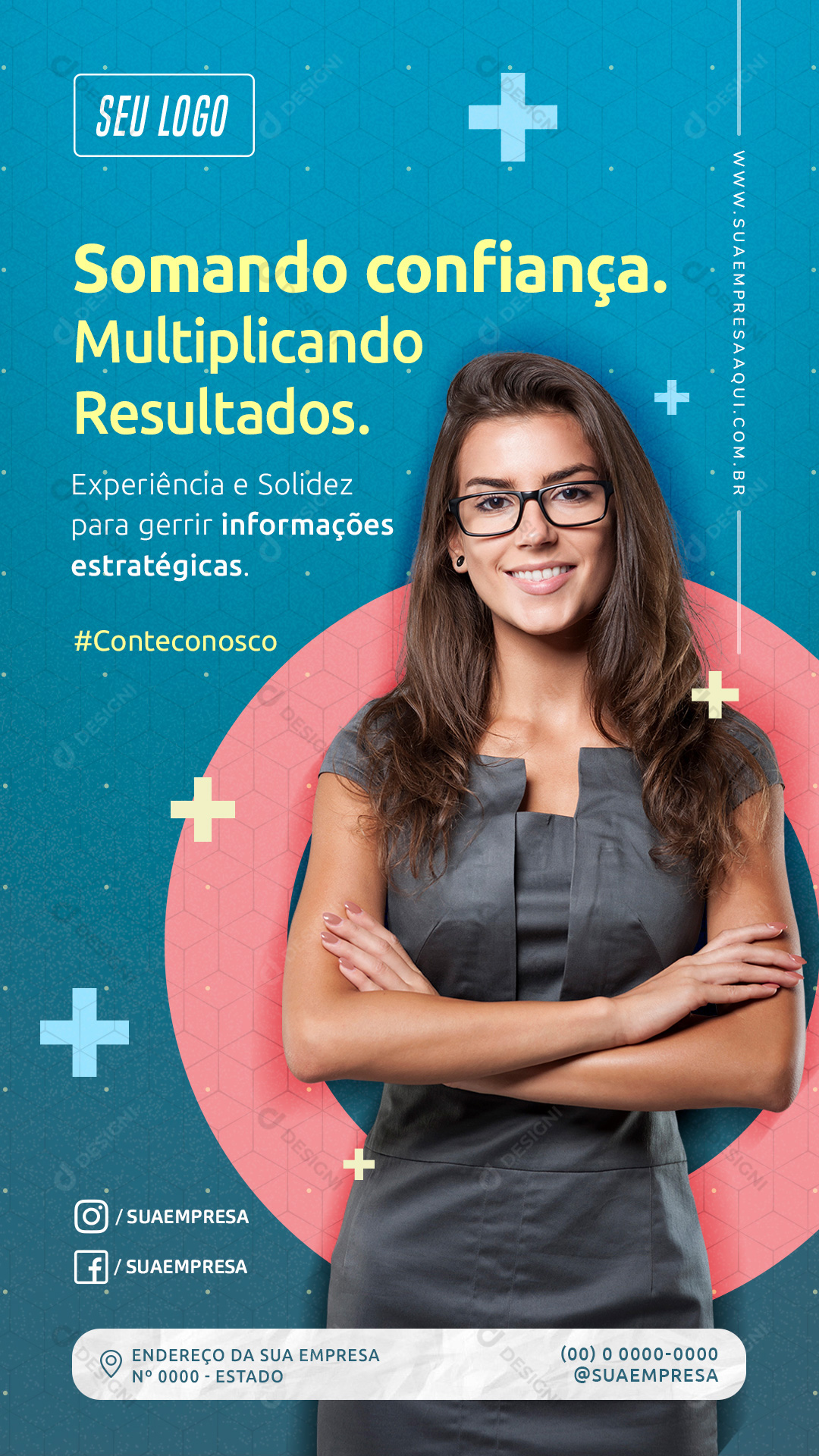 Somando Confiança Multiplicando Resultados Stories Social Media PSD Editável