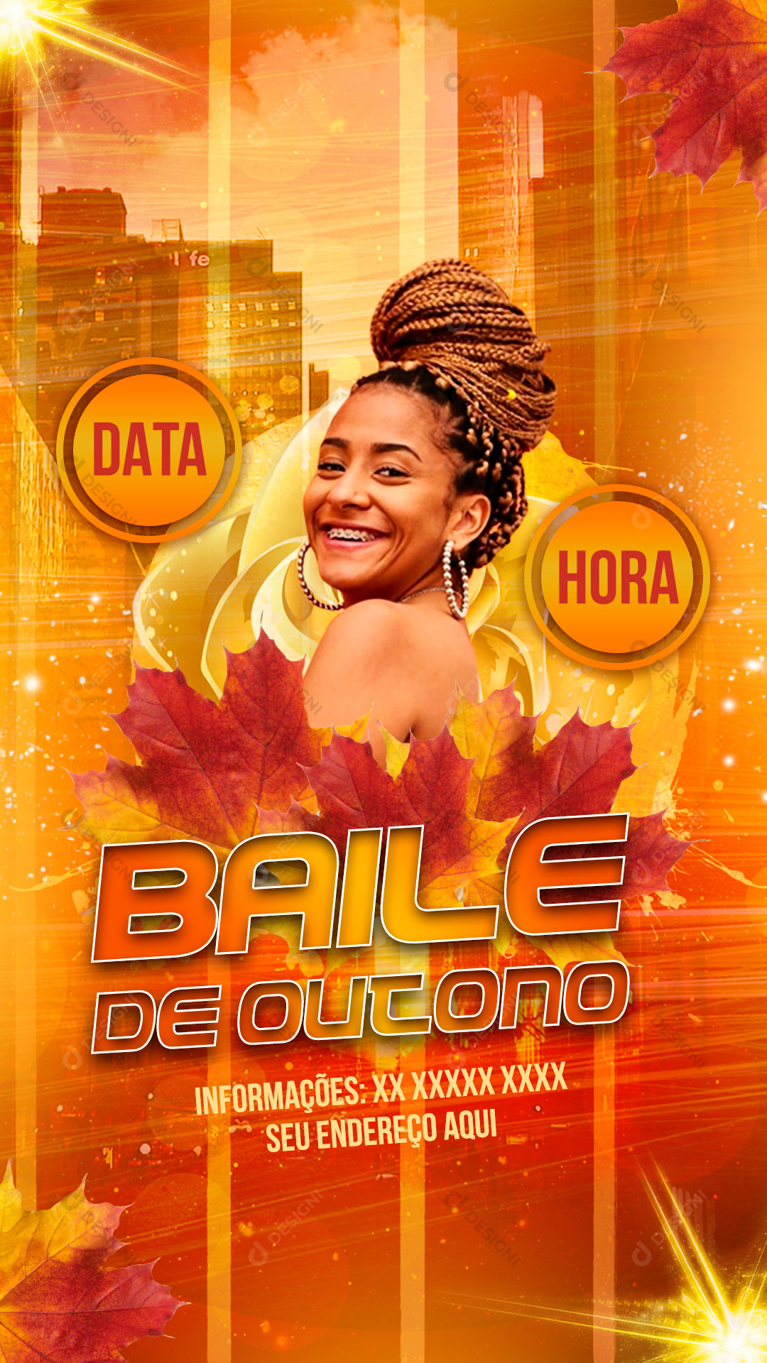 Story Flyer Show Evento Baile de Outono Artista Social Media PSD Editável