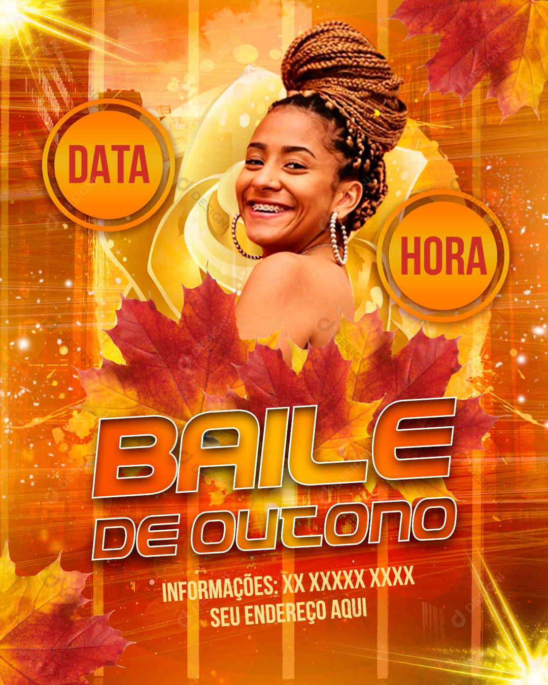 Flyer Show Evento Baile de Outono Artista Social Media PSD Editável