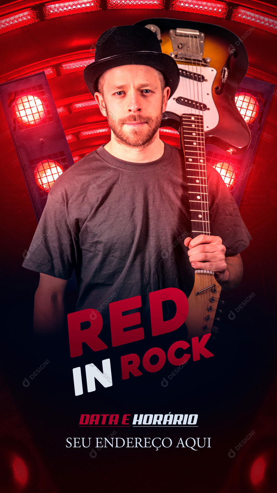 Story Flyer Show Evento Red In Rock Artista Social Media PSD Editável