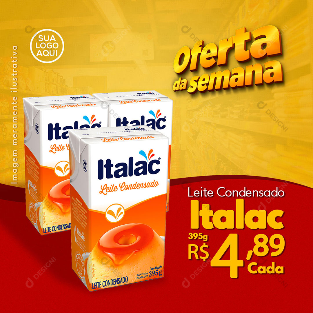 Post Supermercado Oferta da Semana Produto Social Media PSD Editável