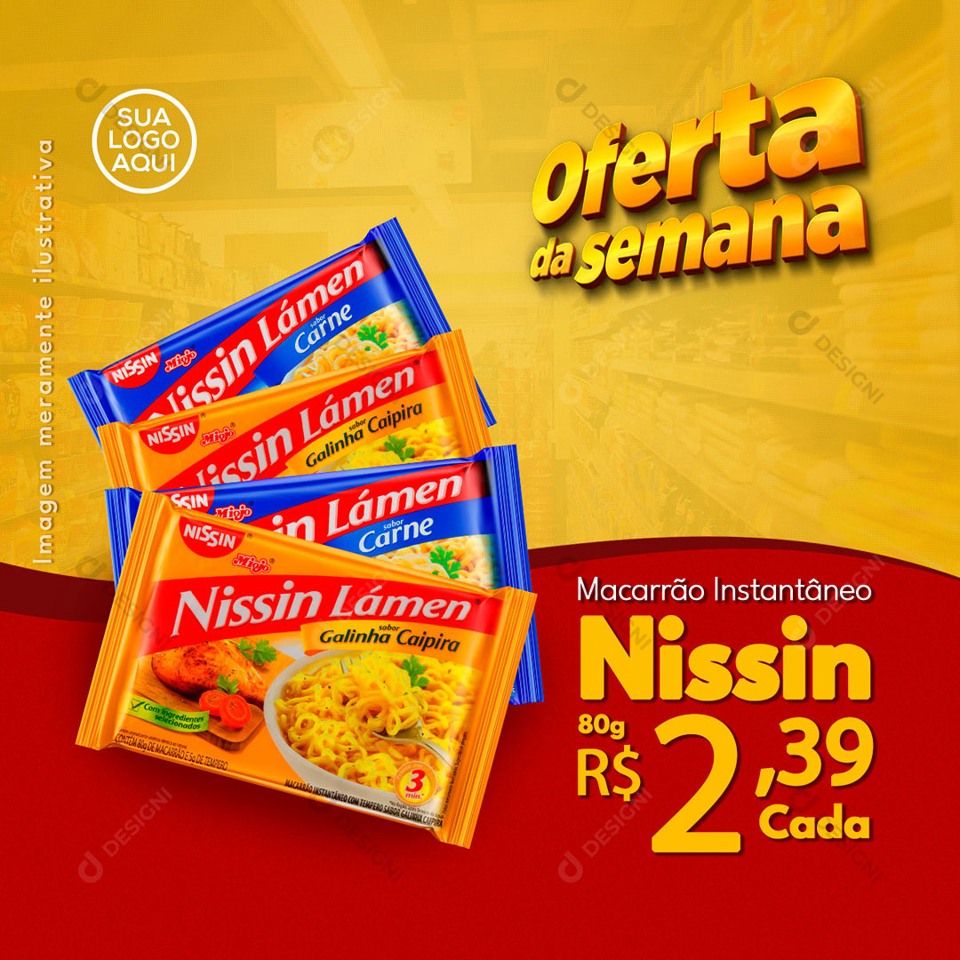 Post Supermercado Oferta da Semana Produto Social Media PSD Editável