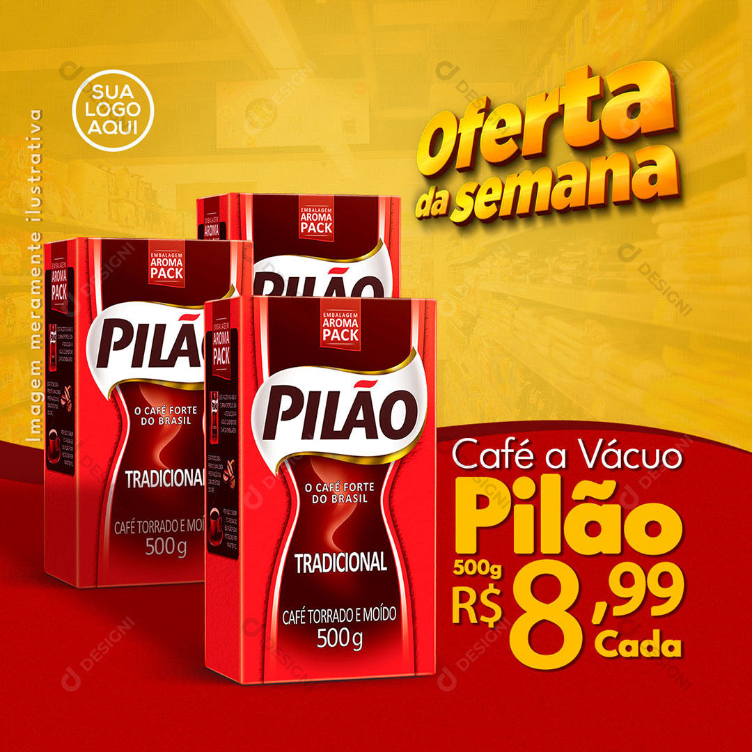 Post Supermercado Oferta da Semana Produto Social Media PSD Editável