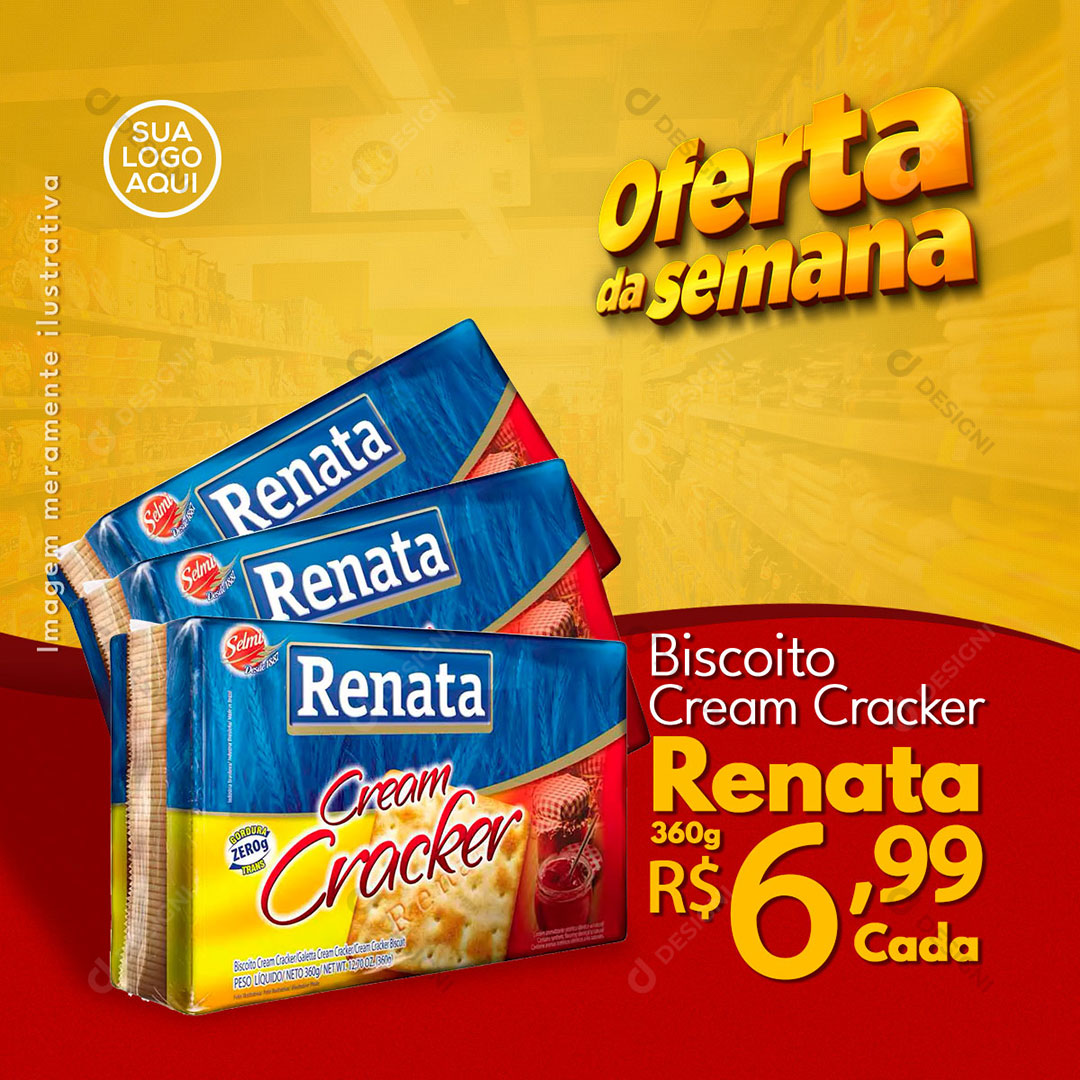 Post Supermercado Oferta da Semana Produto Social Media PSD Editável