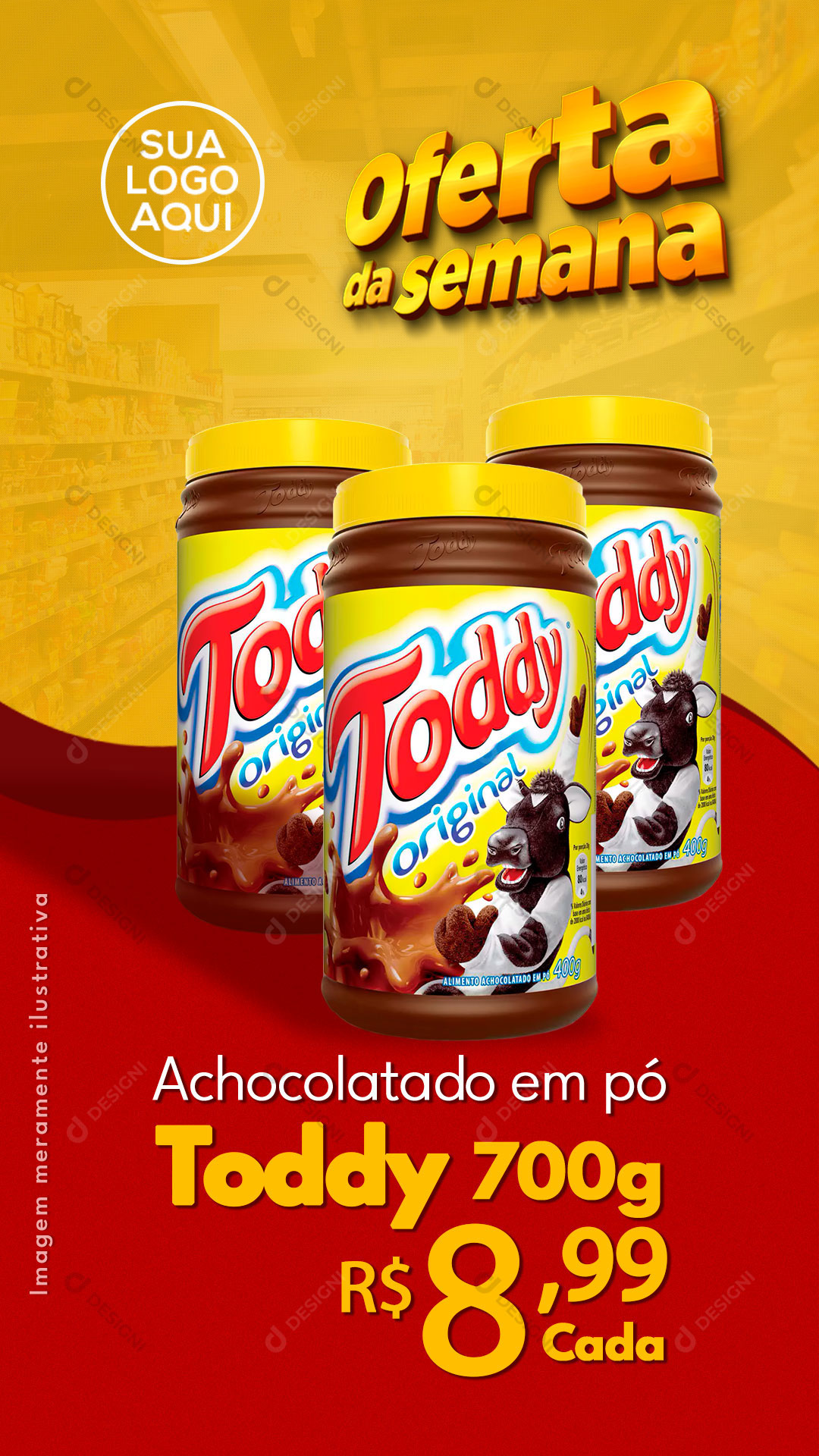 Post Story Supermercado Oferta da Semana Produto Social Media PSD Editável