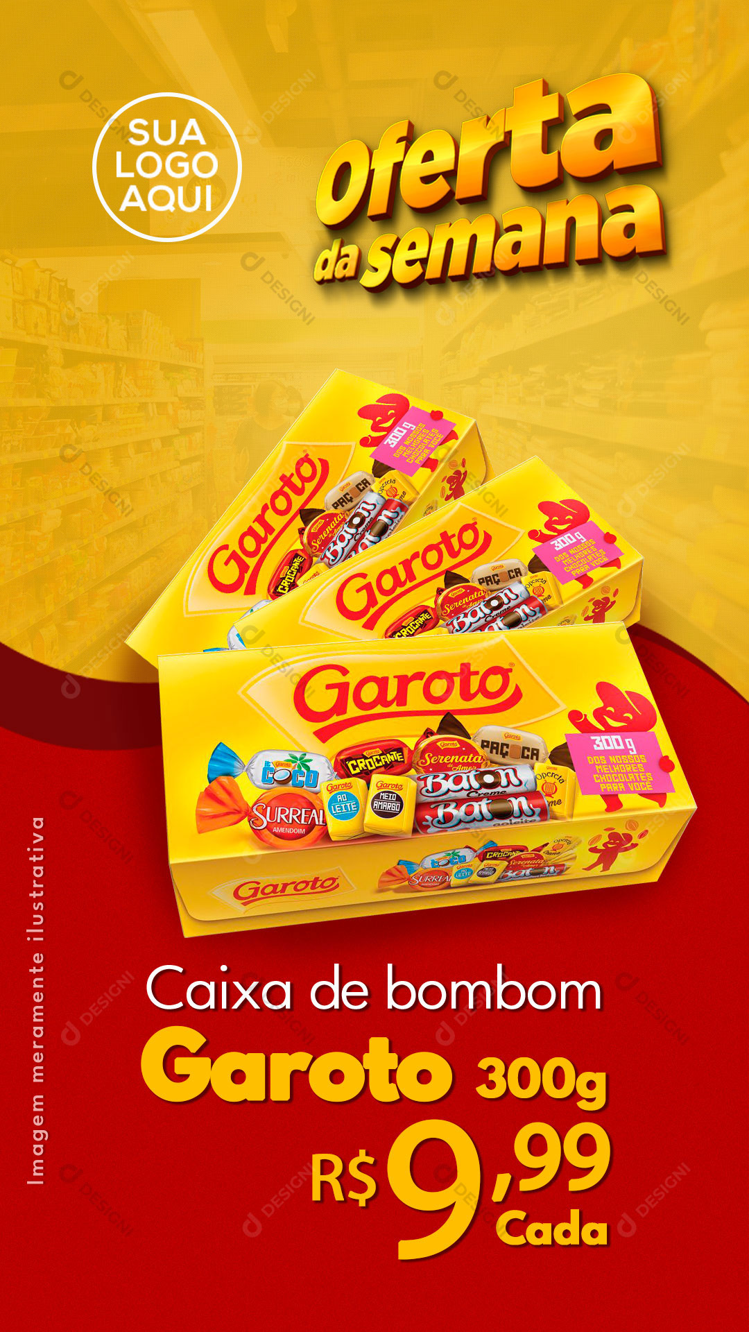 Post Story Supermercado Oferta da Semana Produto Social Media PSD Editável