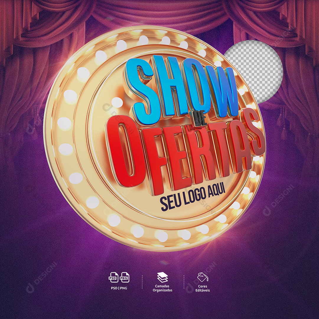 Selo 3D para Composição Show de Ofertas PSD