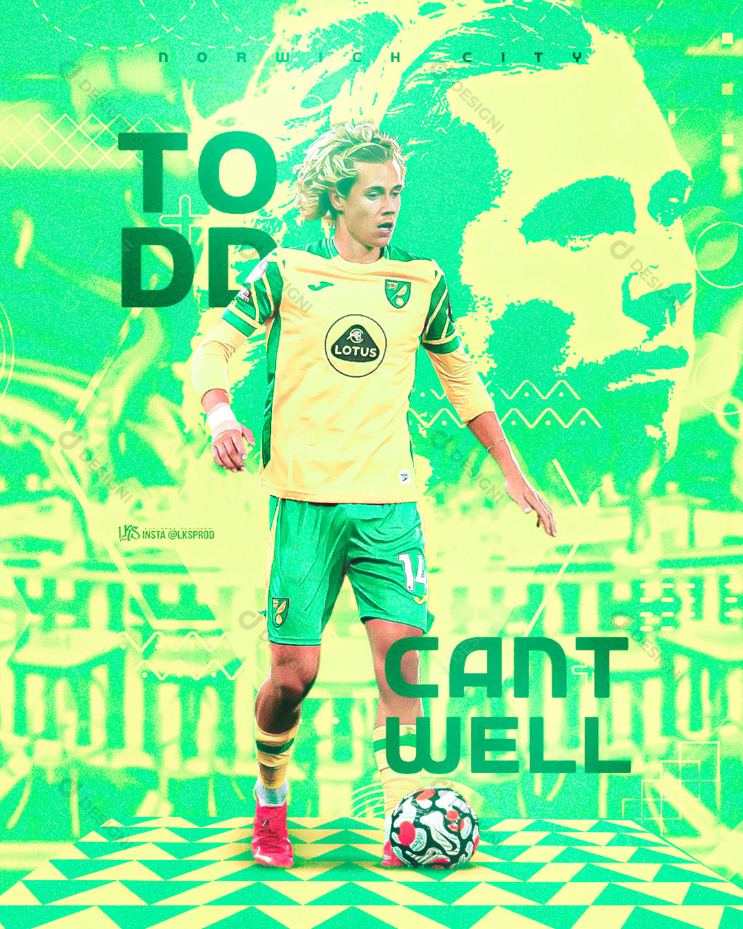 Flyer Jogador de Futebol Todd Cantwell Social Media PSD Editável