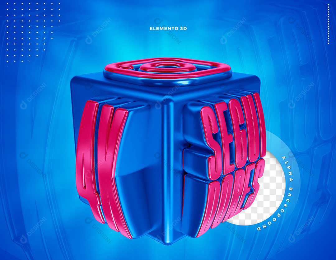 Elemento 3D 4K Seguidores Instagram PNG Transparente Sem Fundo