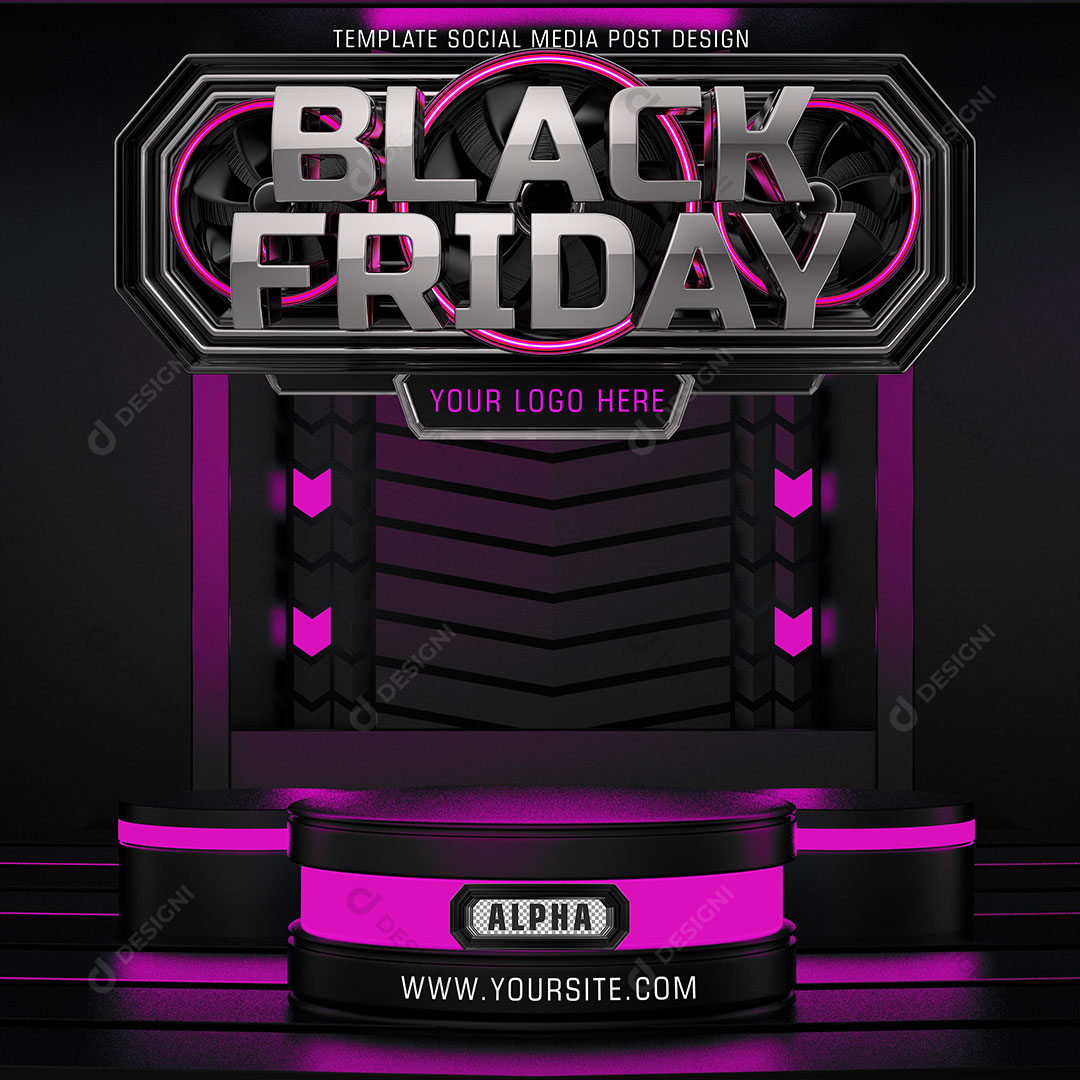 Base Pódio Black Friday Selo 3D Para Composição PSD Editável